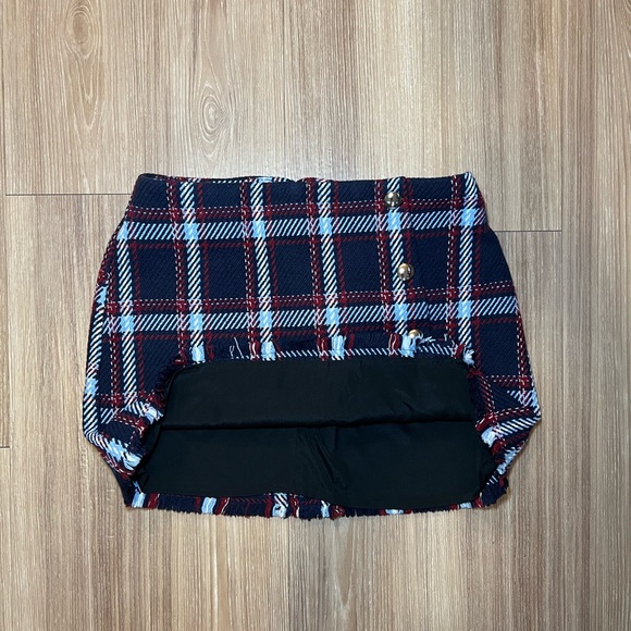 Plaid Navy Blue and Red Mini Skirt Size M - Picture 7 of 11